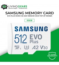 Samsung MicroSD HC Evo Plus/Evo Plus Memory Card CL10 c/w Adapter (64GB/128GB/256GB/512GB) - 10 Years Warranty